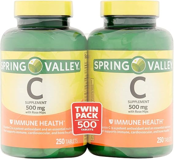 Spring Valley - Vitamin C 500 Milligram with Rose Hips, 250 Tablets