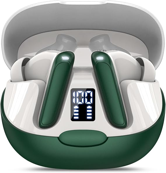 AI Translation Earbuds, Real-Time Bluetooth5.3 Translator Earbuds,Darkgreen | 48H, Support 164 Languages with AI App, 3-in-1 Ear Buds with ENC Mic, 5 Translation Modes Earphones Travel/Business/Learning