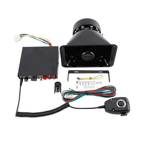 FreeTec Amplifier Police Siren 200W 12V Emergency Loudspeaker Amplifier Police Siren 8 Tones