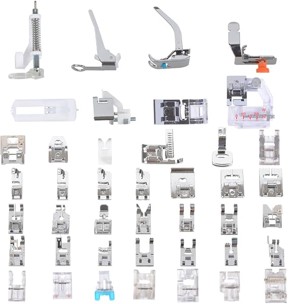 Sewing Machine Presser Feet Set 42 Pcs for Brother, Babylock, Singer, Janome, Elna, Toyota, New Home, Simplicity, Necchi, Kenmore, and Most of Low Shank Sewing Machines