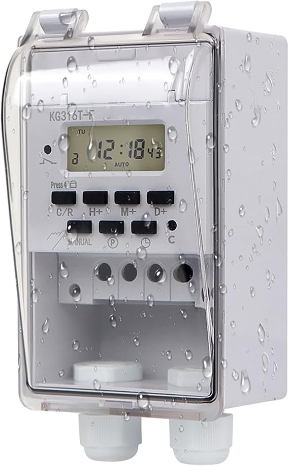 220V 60A Digital Timer Switches Electronic Hour Weekly Programmable Time Controllers 158H Timer Switches