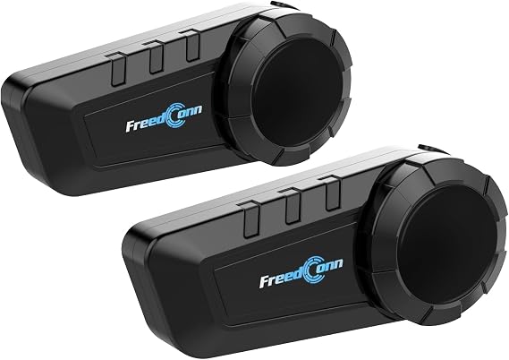 FreedConn KY PRO Motorcycle Bluetooth Headset, Helmet Intercom Communication Systems with CVC Noise Cancellation, IP65 Waterproof, 6 Riders 0.75mi/1200m intercom, 2 Pack
