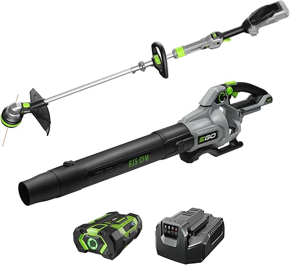 EGO Power+ Combo, Cordless Trimmer and Blower, 15" Trimmer for Weeds and Grass with POWERLOAD and Cordless Electric 615 CFM Blower, Includes 56V 2.5Ah Battery and Charger - ST6151LB