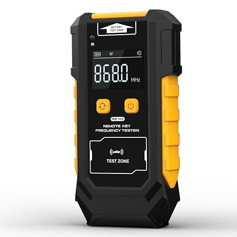 3-in-1 Universal Remote Key Tester with HD Display - Infrared Signal Testing, Key Frequency Detection & Button Battery Voltage Check, 315/433/868/902MHz, 2 Power Supply Methods with Bracket