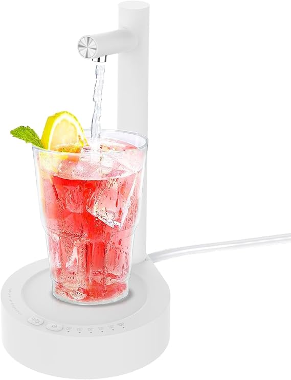 Desktop Water Dispenser for 5 Gallon Bottle, Desktop Portable Countertop Electric Water Pump with Fast USB-C Charging for Home, Office, Desk, Bedside & Outdoor Use (Cool White)
