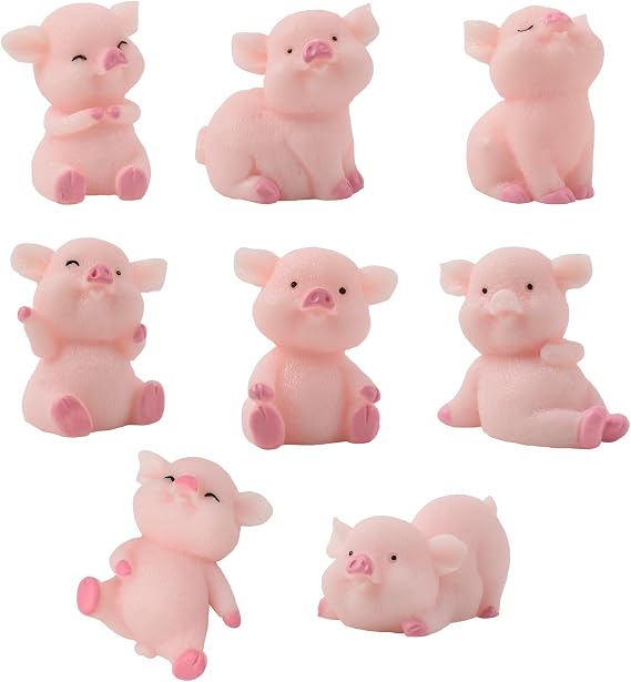 Miniature Pig Figurines 16PCS Mini Pigs Figures Fairy Garden Pigs Resin Animal Figurine Moss Landscape Decoration DIY Craft Home Decor
