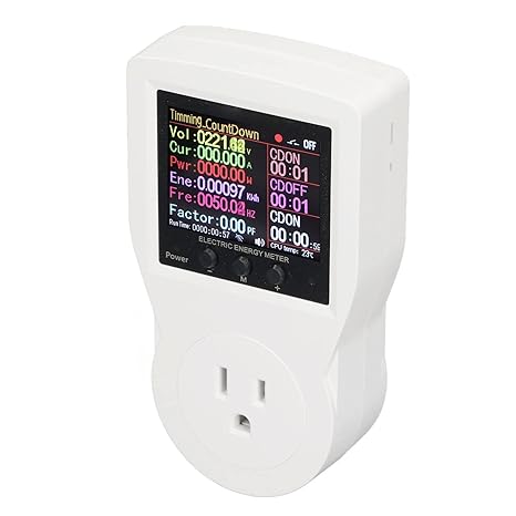 Smart Metering Socket, 16A 3680W WiFi Outlet with Display Alarm AI Voice Control, for Tuya Smart Life APP Real Time Monitoring Remote Control (US Plug)