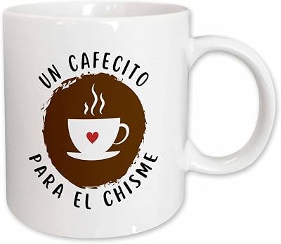 3dRose Un Cafecito Para El Chisme Funny Spanish Coffee Chat Humor Latina talk 15oz Mug