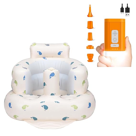 AirSwim Inflatable Baby Seat and Portable Electric Air Pump for Inflatables