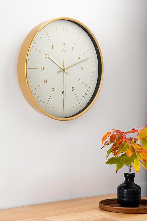 Emores 30 Cm Real Glass Quiet Mechanism Wall Clock