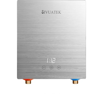 Tankless Water Heater Electric, SIVUATEK Electric Hot Water Heater on Demand Smart Control Instant Water Heater Point of Use 240V 6.5kW for Faucets M1-65G