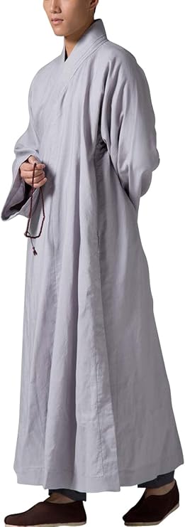ZanYing Buddhist Monk Robe Meditation Religion Gown Linen Flax