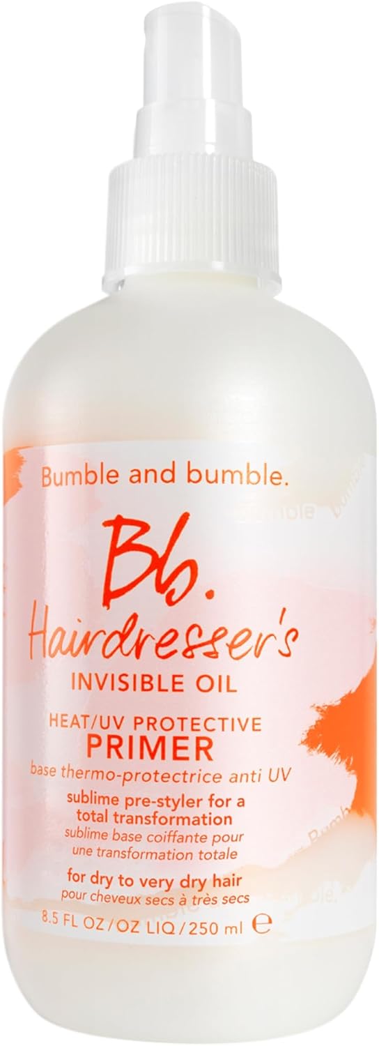 Bumble and bumble. Hairdresser's Invisible Oil Heat/UV Protection Leave-In Conditioner Hair Primer | Hydrating, Anti Frizz, Color Safe | Straight, Coily | With Argan Oil + Coconut Oil, 250 ml