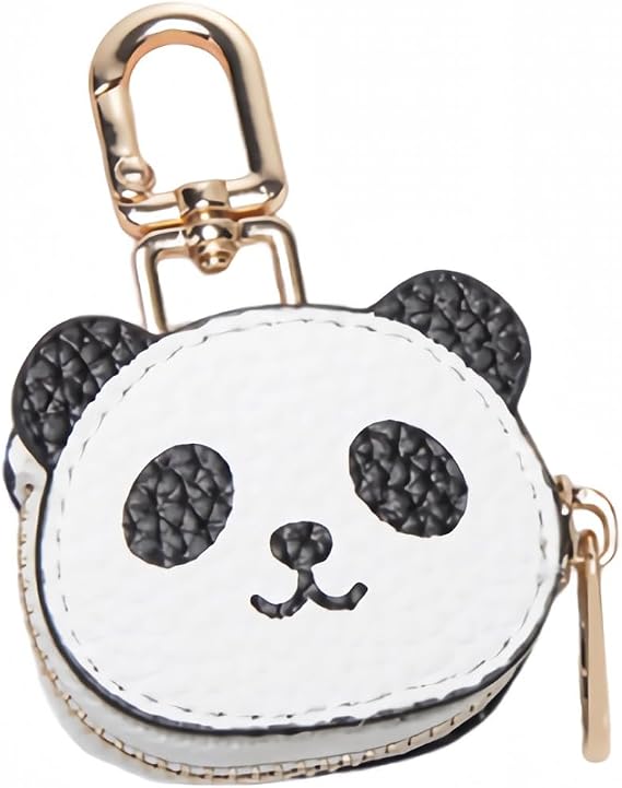 mini cute coin purse pouch panda keychain, change kawaii bag charm pouch for handbags, animal novelty fun keychains for women, bag aesthetic accessories charms panda tiny gifts