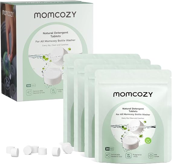 Momcozy Official Natural Detergent Tablets for Baby Bottle Washer, 120 Pcs
