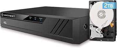 Amcrest 4K 16CH NVR NV4116-A2 1080p3MP4MP5MP8MP Network Video Recorder - Supports up to 16 x 8MP4K IP Cameras, 16-Channel Pre-Installed 2TB Hard Drive NV4116-2TB