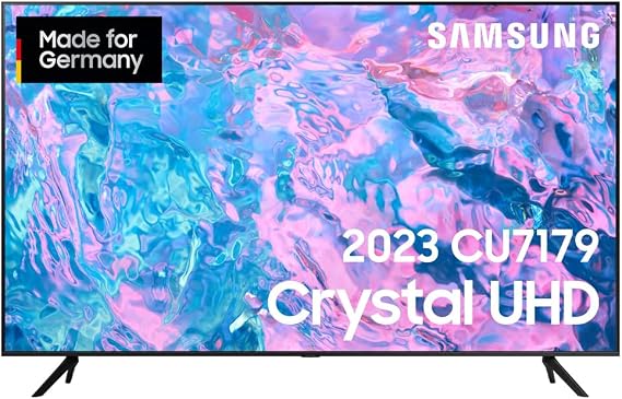 Samsung Crystal UHD CU7179 TV 55 Inches (GU55CU7179UXZG German Model) PurColor Crystal Processor 4K Motion Xcelerator Smart TV (2023) [Energy Class G]