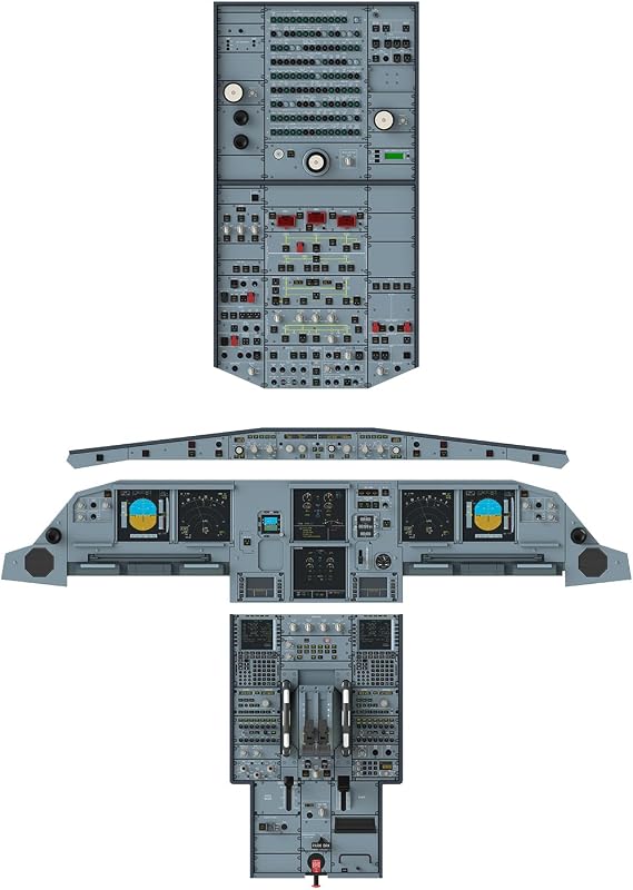 Airbus A320neo Poster Wall Art Airplane Cockpit, Air Plane Cockpit High Detail Instruments Airplane Controls Photo Poster for Aircraft Enthusiasts, Teaching, Decoration - 51.536.6 In
