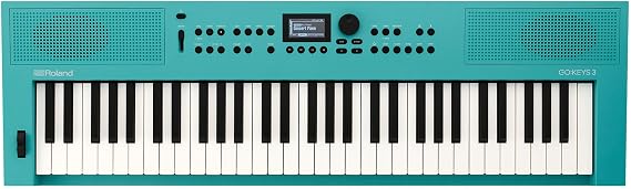 Roland Electronic Keyboard, GoKEYS3-TQ, 61 Keys, Bluetooth Function, App, Recording, Remix, Auto-accompaniment, Beginners, Talkies, Practice, Lightweight, Over 1000 Tones, Turquoise