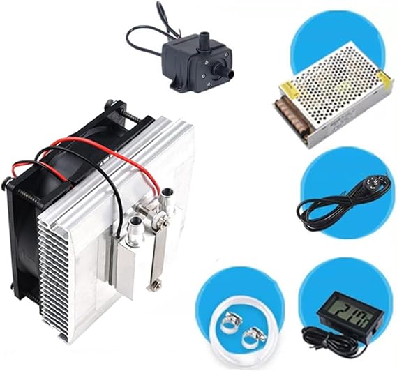 Semiconductor Refrigeration Cooler Full Kit DIY Peltier 12V TEC1-12706 Heatsink Thermoelectric Cooler Peltier Water Cooling System for Fish Tank Refrigeration +12V 100W Switch Power Supply Driver