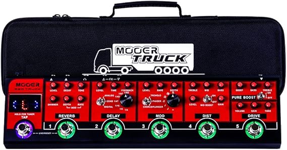 MOOER Red Truck Combined Multi Effects Multiple Stompbox, Tranditional Guitar Effects Pedalboard