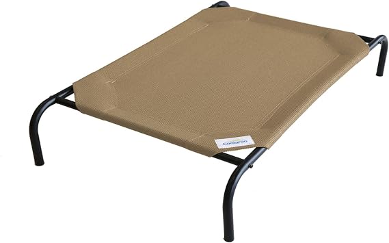 Coolaroo Original Elevated Dog Bed - Breathable Off-The-Ground Pet Bed with Cooling Fabric, Joint Relief & Moisture-Resistant Fabric, 100% Recyclable, Easy Clean, Nutmeg, Large