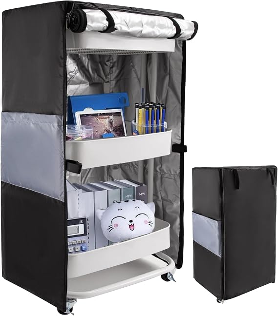 Utility Cart Cover Accessories Storage Pockets & Zipper, Indoor/Outdoor Use