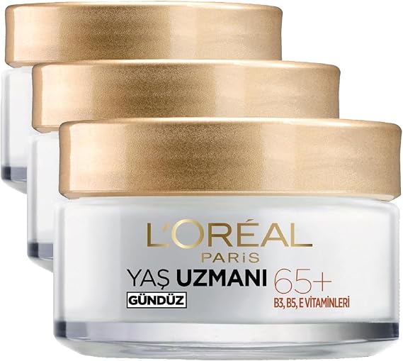 L'OREAL PARIS Yaş Uzmanı 65+ Kırışıklık Karşıtı Besleyici Krem (3 paketi)