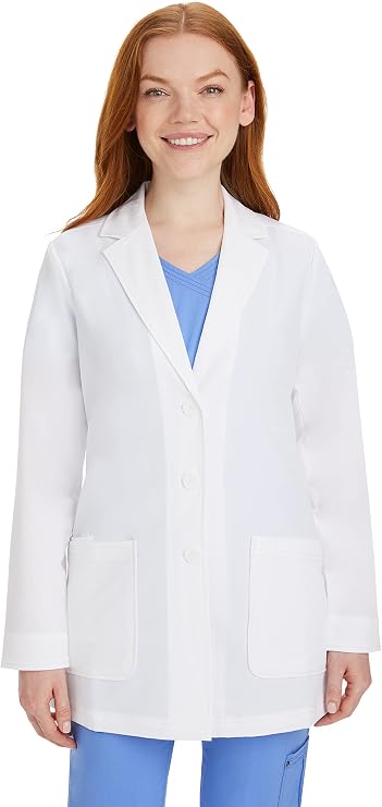 Healing Hands Lab Coat Women 3 Pocket Full Sleeve Mid-Length 5053 Faith The Coat Minimalist Collection | Full Sleeves, Minimalist Design, Easy Care, Designed for Clinical and Healthcare Use