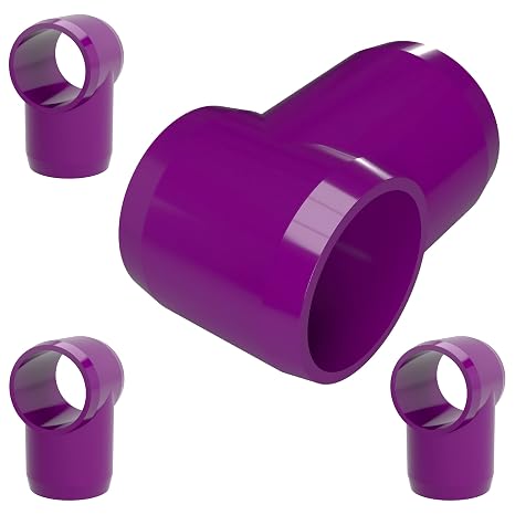 FORMUFIT F114STE-PU-4 Slip Tee PVC Fitting, Furniture Grade, 1-1/4" Size, Purple (Pack of 4)