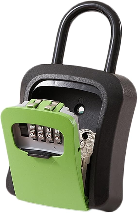 Key Lock Box, Realtor Lockbox for House Keys Outdoor, Portable Wall Mounted Security Lockbox for Home, Detachable Shackle Large Capacity(Color:Green)