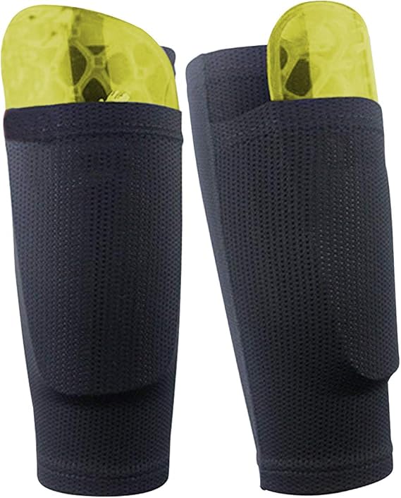 Football Shin Guard Socks Sleeves Double Layer Shin Pads with Mesh Breathable Design Shin Pad Sleeve for Football Games Beginner Or Elite Athlete - Children Teenagers Boys Girls Men Women