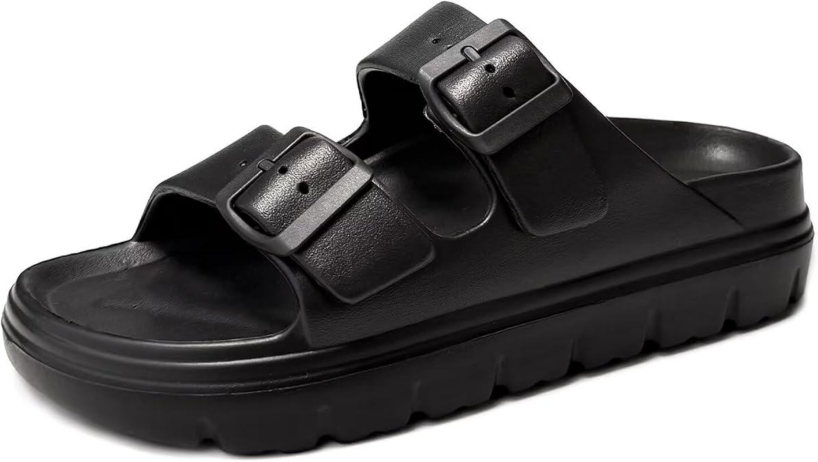 Women's Platform Sandals with Arch Support Summer Beach Sandals with Adjustable Buckles Comfortable Lightweight Ultra Cushion EVA Sandals