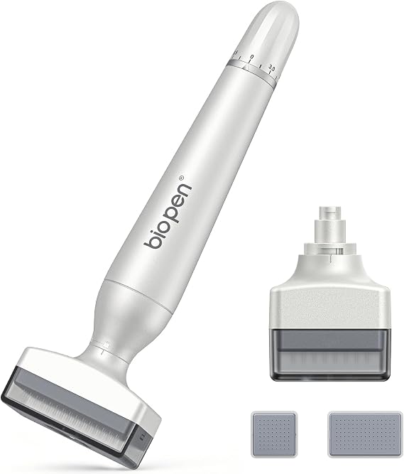 Derma Stamp 120+64 Pins Microneedling Stamp 0-3mm Adjustable Microneedle Professional Derma Stamp for Hair Growth Face Skin Care
