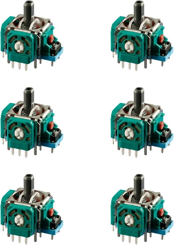 Wellrun 6PCS 3D Analog Joystick Module Sensor,Thumbstick Repair Part,High Precision Analog Stick Replacement Kit,Use for PS4 DualShock 4 & Xbox One Controller