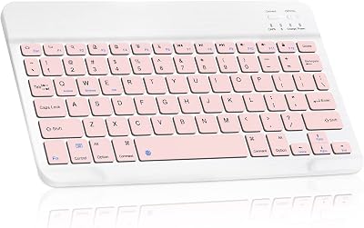 UrbanX Ultra-Slim Bluetooth Rechargeable Keyboard for Huawei MediaPad M6 8.4 and All Bluetooth Enabled iPads, iPhones, Android Tablets, Smartphones, Windows pc - Stone Grey