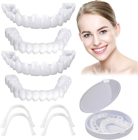 Set of 4 tooth panels for attaching teeth for attaching dentures for attaching veneers teeth for attaching teeth for attaching teeth for attaching dentures for attaching