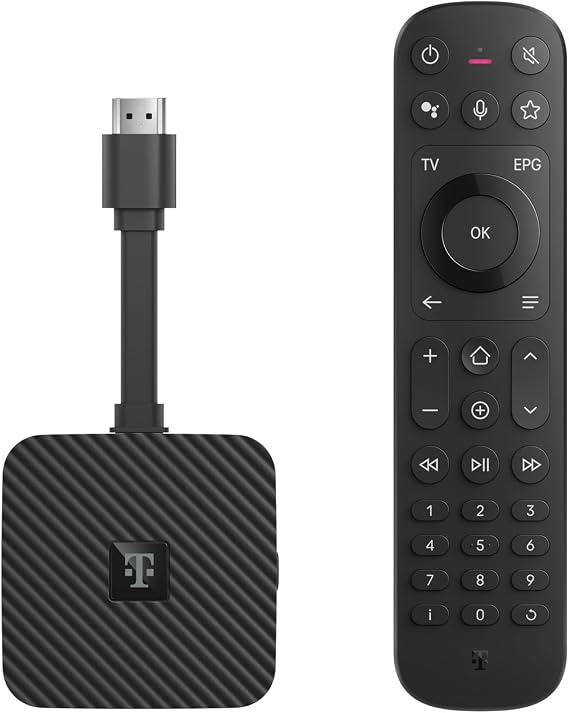 MagentaTV Stick 2nd Gen (Update) TV & Streaming via WLAN I MagentaTV with 160 HD Stations 4K UHD HDR Live & Time Offset Streaming Services (Netflix Disney+ RTL+ DAZN Wow)