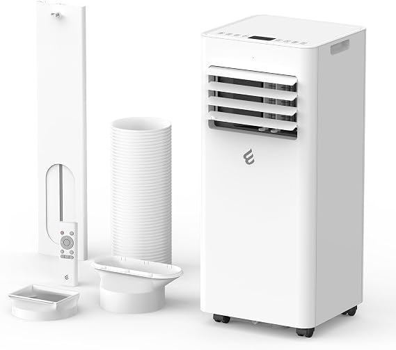 10,000 BTU Portable Air Conditioner, 3-in-1 AC Unit for 450 Sq.Ft Rooms With Cooling, Dehumidification & Fan Modes, Includes Remote Control, 24H Timer & Window Kit for Bedroom