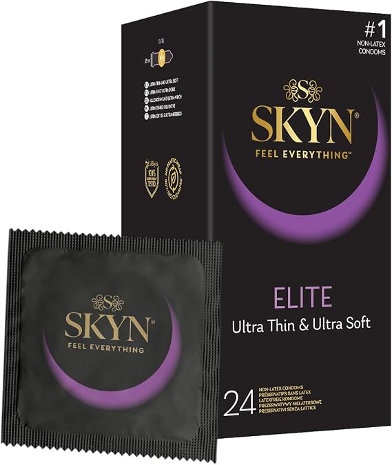 SKYN Elite (Pack of 24) Regular Size, Ultra-Thin Latex Free Condoms for Men