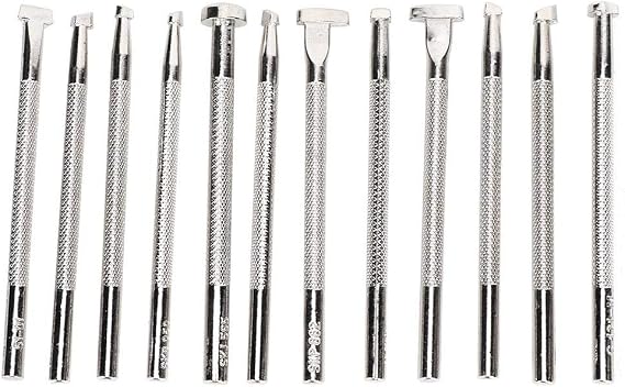 12PCS Leather Stamp Tool, Saddle Making Tools Different Shape Stamp Punch Set Leather Engraving and Embossing Tools for Leather Craft Working | Saddle Making Tools,Leather Engraving and Embossing Tools, for Leather Craft Working