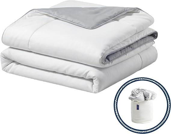 Vesta All-Season Silk Comforter, Quilt and Duvet Insert for Hot Sleepers, 100% Silk Fill with 100% Cotton Shell, Luxuriously Soft, Moisture-Wicking, Grey, Silk Weight: 3.2lbs - King Size (104" x 90")