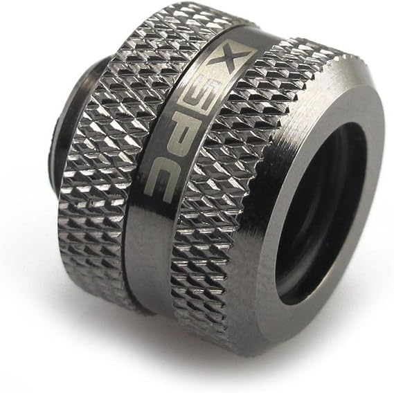 XSPC G1/4" to 10mm ID, 14mm OD Rigid Tubing Fitting, Black Chrome