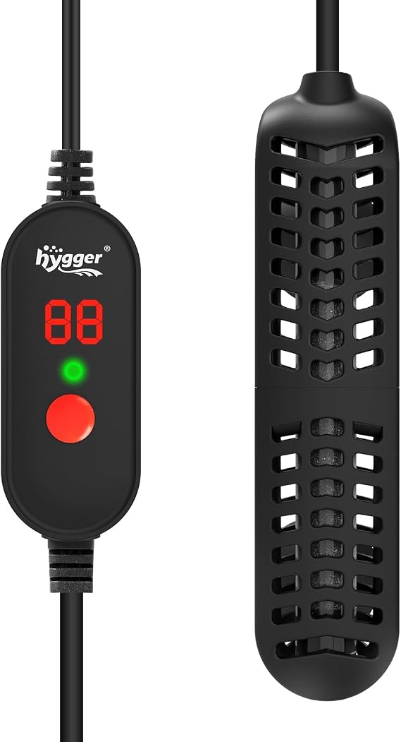 hygger 25W Small Aquarium Heater, Betta Fish Tank Heater with Adjustable Temperature External Controller and Over-Temperature Protection, for 5-10 Gallons Freshwater & Saltwater Fish Tank Turtle Tank