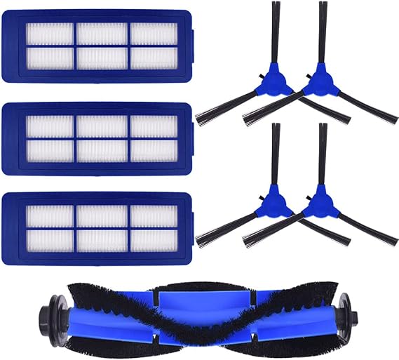 Replacement Parts Compatible for eufy Robovac 11S Max,15C Max, G10, G20, G30, G30 Edge/Hybrid, Accessories with 1 Rolling Brushes Rollers 3 HEPA Filters 4 Side Brushes