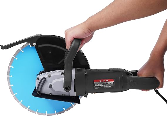 Electric Concrete Saw 14 Inches, 5800W Circular Saw Cutter with 5.31in Cutting Depth Wet/Dry Corded Concrete Saws for Metal, Granite, Porcelain, Wood, Reinforced Concrete