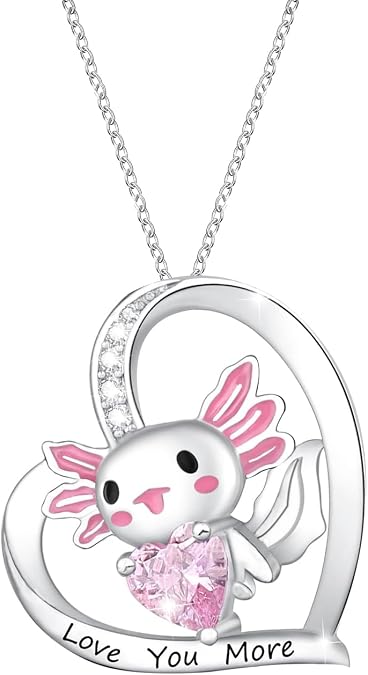 M&Ostyle Cute Axolotl Necklace for Girls Boys Crystal Pendant Necklaces Gifts Jewelry Gifts for Girls Daughter Boys Son Granddaughter Niece Birthday Christmas Graduation Gift