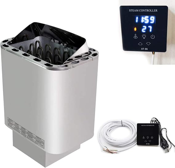 Home Sauna,Sauna Heater 3-9 Kw 30 to 110 C Overheating Protection Thermostat Sauna Heater Electric Sauna Stove Wet&Dry (8KW)