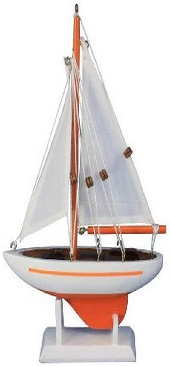 Hampton Nautical Pacific Sailer Orange 9" Hampton Nautical Model Ship, Fully Assembled (Not a Kit)