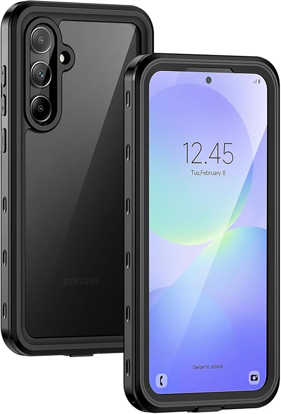 Lanhiem for Samsung Galaxy A37 A36 Phone Case, IP68 Waterproof Dustproof, Built-in Screen Protector, Rugged Full Body Shockproof Protective Cover for Samsung A36 A37 5G 6.7", Black